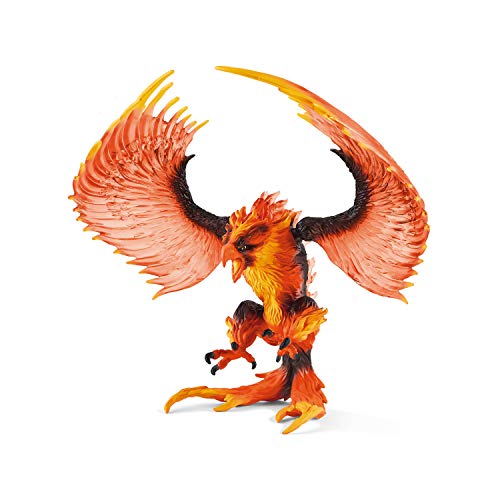 schleich ELDRADOR CREATURES 42511 Feuer Adler - Mythische Fantasy-Phönix-Kreatur - Monster Actionfigur mit Beweglichen Flügeln und Realistischen Details Figuren ab 4 Jahren, Red von SCHLEICH