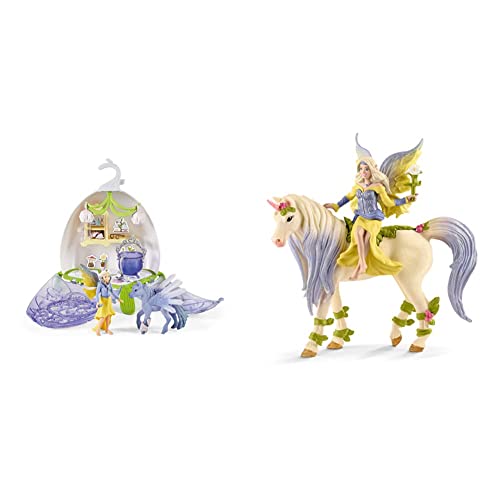 SCHLEICH 42523 Tierarztblüte, für Kinder ab 5-12 Jahren, BAYALA - Spielset & 70565 Sera mit Blüten-Einhorn, für Kinder ab 5-12 Jahren, BAYALA - Spielfigur von SCHLEICH