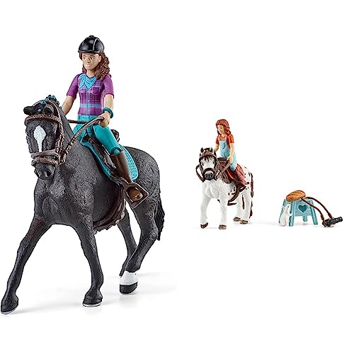 SCHLEICH 42541 Horse Club Lisa & Storm, für Kinder ab 5-12 Jahren, Horse Club - Spielset & 42518 Horse Club Mia & Spotty, für Kinder ab 5-12 Jahren, Horse Club - Spielset von SCHLEICH