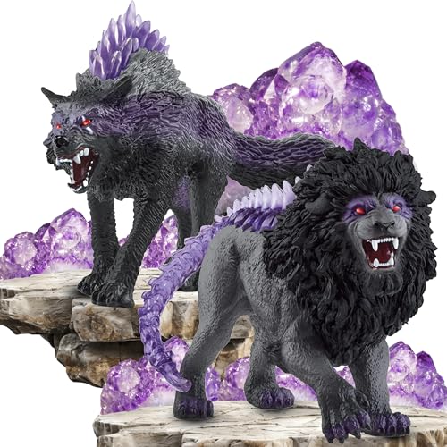 SCHLEICH 42554 Schattenwolf 42555 Schattenlöwe – Zwei mächtige Kreaturen voller mystischer Kraft und Abenteuer! von SCHLEICH