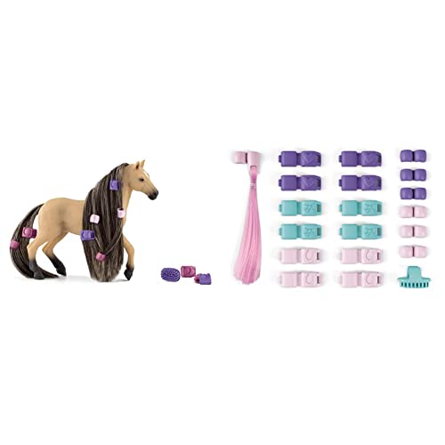 SCHLEICH 42580 Beauty Horse Andalusier Stute, für Kinder ab 4+ Jahren & schleich 42589 Haar Accessoires, für Kinder ab 4+ Jahren, Horse Club Sofia's Beauties - Zubehör von SCHLEICH