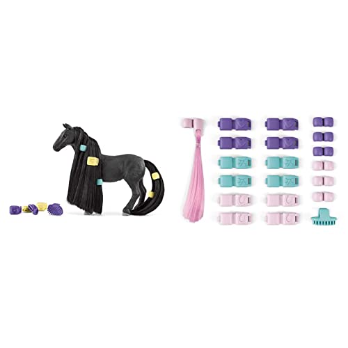 SCHLEICH 42581 Beauty Horse Criollo Definitivo Stute, für Kinder ab 4+ Jahren, Horse Club Sofia's Beauties & 42589 Haar Accessoires, für Kinder ab 4+ Jahren, Horse Club Sofia's Beauties - Zubehör von SCHLEICH