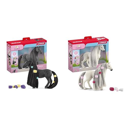 SCHLEICH 42581 Beauty Horse Criollo Definitivo Stute & 42583 Beauty Horse Quarter Horse Stute, für Kinder ab 4+ Jahren, Horse Club Sofia's Beauties - Spielset von SCHLEICH