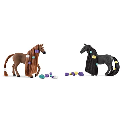 SCHLEICH 42582 Beauty Horse Englisch Vollblut Stute, für Kinder ab 4+ Jahren & 42581 Beauty Horse Criollo Definitivo Stute, für Kinder ab 4+ Jahren, Horse Club Sofia's Beauties - Spielset von SCHLEICH