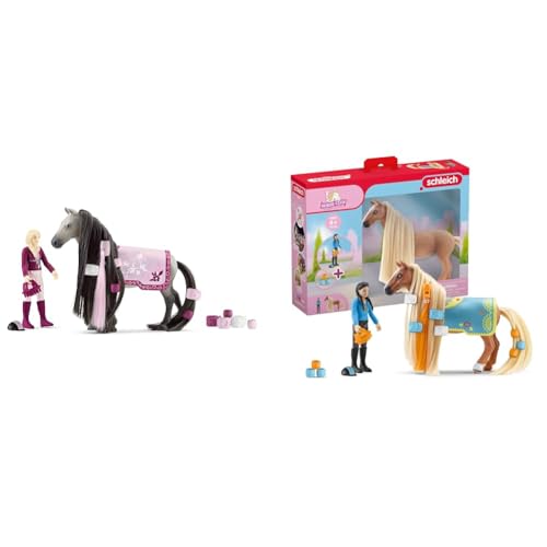 SCHLEICH 42584 Starter Set Sofia & Dusty, für Kinder ab 4+ Jahren & 42585 Kim & Caramelo Starter Set, für Kinder ab 4+ Jahren, Horse Club Sofia's Beauties - Spielset von SCHLEICH