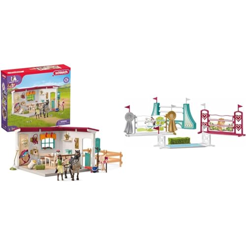 SCHLEICH 42591 Horse Club Sattelkammer, 85 Teile Spielset Pferde Figur & 42612 Hindernisse Zubehör, für Kinder ab 5-12 Jahren, Horse Club - Zubehör von SCHLEICH