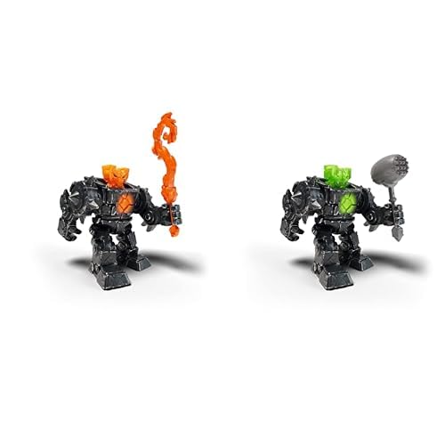 SCHLEICH 42597 Eldrador Mini Creatures Schatten-Lava-Roboter, für Kinder ab 7-12 Jahren & 42599 Eldrador Mini Creatures Schatten-Stein-Roboter, für Kinder ab 7-12 Jahren von SCHLEICH