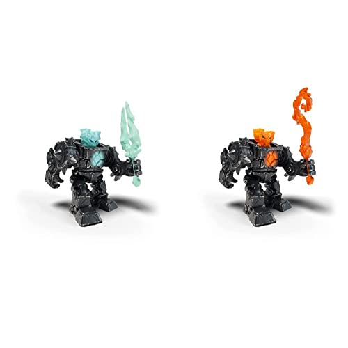 SCHLEICH 42598 Eldrador Mini Creatures Schatten-EIS-Roboter, für Kinder ab 7-12 Jahren & 42597 Eldrador Mini Creatures Schatten-Lava-Roboter, für Kinder ab 7-12 Jahren von SCHLEICH