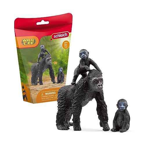 schleich 42601 Flachland Gorilla Familie, für Kinder ab 3+ Jahren, WILD LIFE - Spielfigur, Mehrfarbig/Meereswellen (Ocean Tides) von SCHLEICH