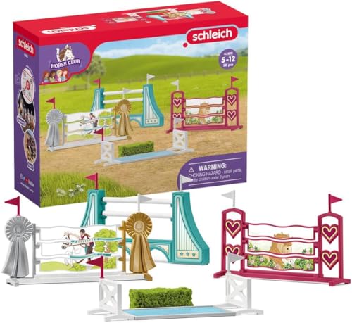 schleich HORSE CLUB | Hindernisse Zubehör 42612 | modular erweiterbar | für Turnier oder Training | tolles Geschenk für Mädchen und Jungen | Pferde Spielzeug für Kinder ab 5 Jahren | Set aus 30 Teilen von SCHLEICH