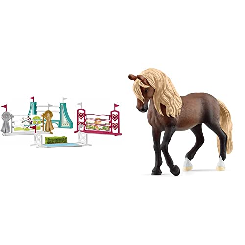 SCHLEICH 42612 Hindernisse Zubehör, für Kinder ab 5-12 Jahren, Horse Club - Zubehör & 13952 Paso Peruano Hengst, für Kinder ab 5-12 Jahren, Horse Club - Spielfigur von SCHLEICH