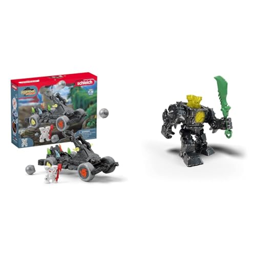 SCHLEICH 42618 Katapult mit Mini Creature, für Kinder ab 7-12 Jahren & 42600 Eldrador Mini Creatures Schatten-Dschungel-Roboter, für Kinder ab 7-12 Jahren, ELDRADOR Creatures - Sammelfigur von SCHLEICH