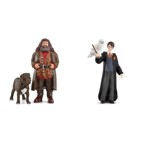 SCHLEICH 42638 Hagrid & Fang, ab 6 Jahren, Wizarding World & 42633 Harry Potter & Hedwig, ab 6 Jahren, Wizarding World - Spielfigur, 4 x 2,5 x 10 cm von SCHLEICH