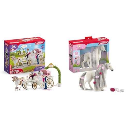 SCHLEICH 42641 Hochzeitskutsche, ab 5 Jahren, Horse Club - Spielset, 106 Teile & Horse Club Sofia's Beauties 42583 Quarter Horse Stute Spielset von SCHLEICH