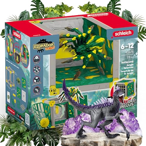 SCHLEICH 42678 BattleCave Dschungeltarantel 70154 Schattenraptor – Spannendes Dschungelabenteuer mit Wilden Kreaturen für Deine Sammlung! von SCHLEICH