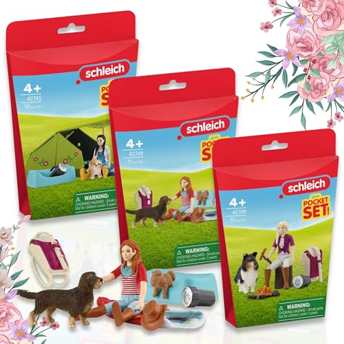 SCHLEICH 42745 Camping-Abenteuer mit Kim 42749 Grill-Abenteuer mit Sofia 42748 Übernachtung mit Hannah + Spielspaß für kleine Entdecker! von SCHLEICH