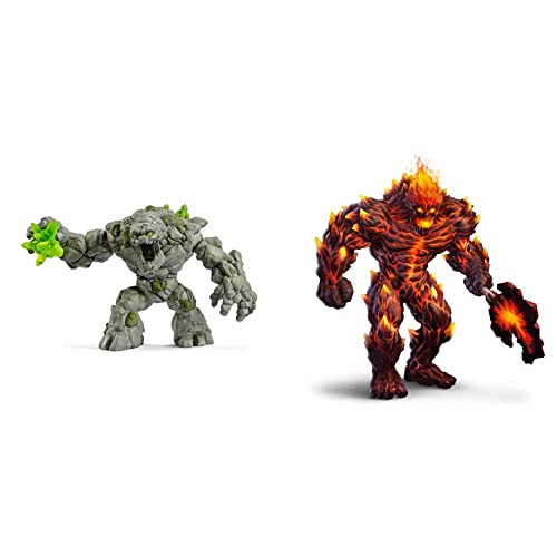 SCHLEICH 70141- Steinmonster Spielzeug,9.3 x 17.7 x 12 cm & 42447 - Lava Golem von SCHLEICH