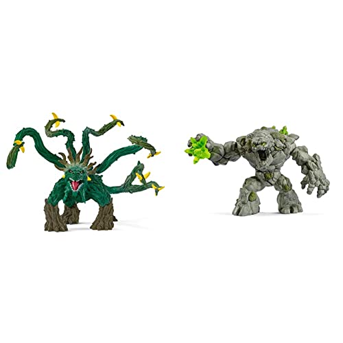 SCHLEICH 70144 Dschungel Ungeheuer Eldrador Creatures,11 x 15.1 x 18 cm & 70141- Steinmonster Spielzeug,9.3 x 17.7 x 12 cm von SCHLEICH