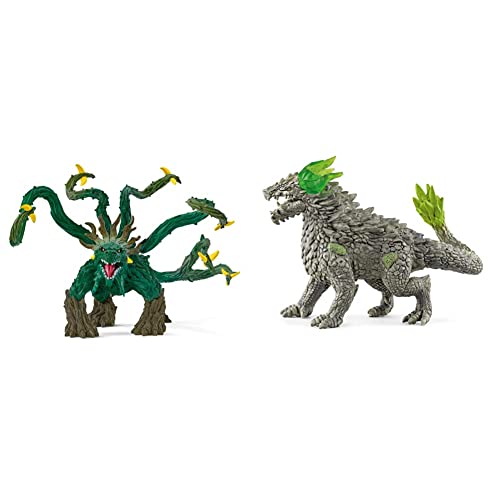 SCHLEICH 70144 Dschungel Ungeheuer Eldrador Creatures,11 x 15.1 x 18 cm & 70149 spielfigur - Steindrache von SCHLEICH