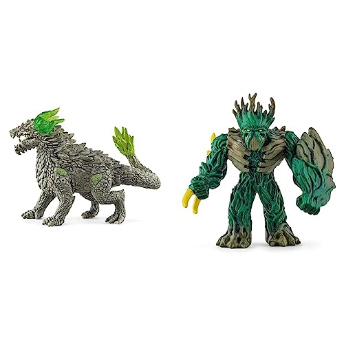 SCHLEICH 70149 Steindrache, für Kinder ab 7-12 Jahren, ELDRADOR CREATURES - Spielfigur & 70151 Dschungelherrscher, für Kinder ab 7-12 Jahren, ELDRADOR CREATURES - Spielfigur von SCHLEICH