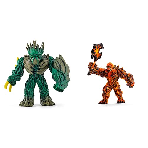 SCHLEICH 70151 Spielfigur -Dschungelherrscher Eldrador Creatures, Mehrfarbig & 42447 - Lava Golem von SCHLEICH