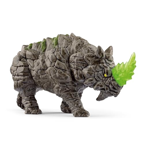 schleich ELDRADOR CREATURES 70157 Kampfrhino - Fantasy Monster Actionfigur mit Realistischen Details - Gefährliches Monster Nashorn mit Beweglichem Kopf, Figuren ab 7 Jahren von SCHLEICH