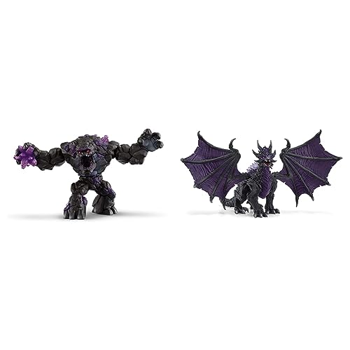 SCHLEICH 70158 Schattensteinmonster, ab 7 Jahren, ELDRADOR Creatures - Spielset, 23 x 8 x 12 cm & 70152 Schattendrache, für Kinder ab 3 Jahren, ELDRADOR Creatures - Spielfigur von SCHLEICH