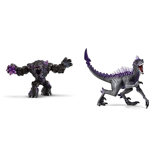 SCHLEICH 70158 Schattensteinmonster, ab 7 Jahren, ELDRADOR Creatures - Spielset, 23 x 8 x 12 cm & 70154 Schattenraptor, für Kinder ab 7-12 Jahren, ELDRADOR Creatures - Spielfigur von SCHLEICH