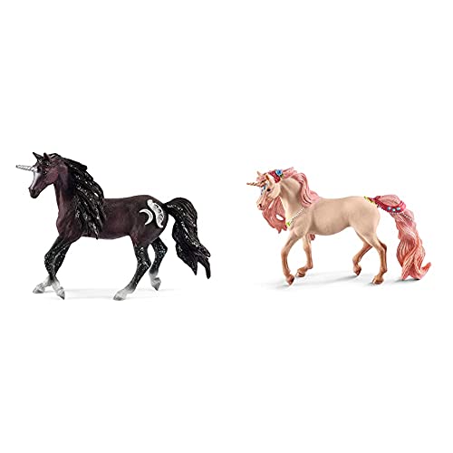 SCHLEICH 70578 - Mond-Einhorn, Hengst & 70573- Schmuckeinhorn, Stute von SCHLEICH