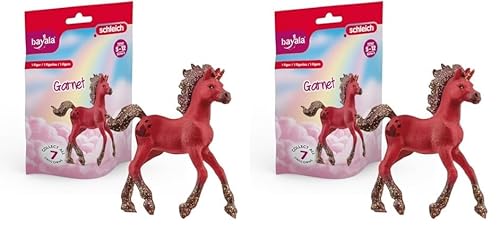 SCHLEICH 70767 Sammeleinhorn Granat, für Kinder ab 5-12 Jahren, BAYALA - Sammelfigur, Mehrfarbig/Meereswellen (Ocean Tides) (Packung mit 2) von SCHLEICH