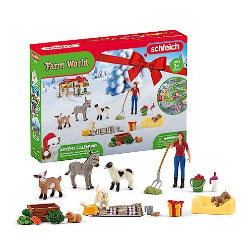 schleich 98983 Adventskalender 2023 FARM WORLD, ab 3 Jahren, FARM WORLD - Spielset, 24 Teile von SCHLEICH