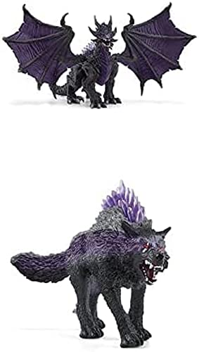 SCHLEICH Bundle 70152 Schattendrache 42554 Schattenwolf Eldrador - Spielfiguren von SCHLEICH