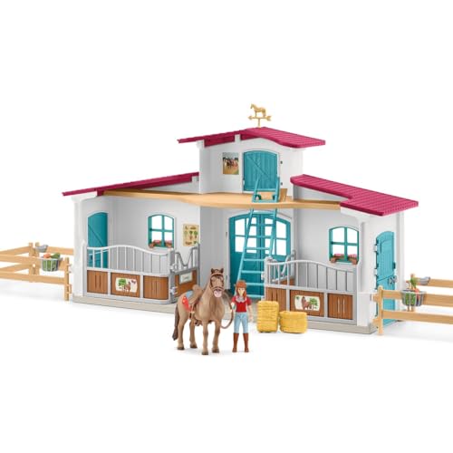 SCHLEICH 72222 Horse Club Reitzentrum, Spielfiguren-Set mit 75 Elementen inklusive 1 Pferd, ab 5 Jahren von SCHLEICH