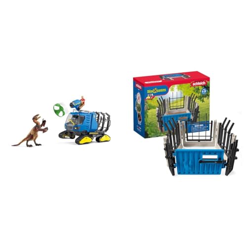 SCHLEICH Dinosaurs 42604 - Realistischer Dakotaraptor Dino & 41469 Zaun Erweiterungsset, für Kinder ab 5-12 Jahren, Dinosaurs - Zubehör von SCHLEICH