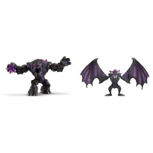 SCHLEICH ELDRADOR Creatures 70158 Steinmonster & 70792 Schattenfledermaus, ab 7 Jahren, ELDRADOR Creatures - Spielfigur, 16 x 21 x 14 cm von SCHLEICH