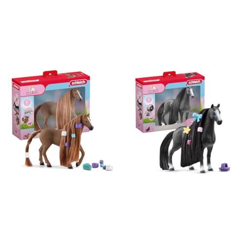 SCHLEICH Horse Club Sofia's Beauties 42582 Englisch Vollblut Stute Spielset & Horse Club 42620 Sofia's Beauties Quarter Horse Stute Styling Set von SCHLEICH