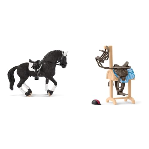 SCHLEICH Horse Club 42457 4-TLG Turnier Reithengst Spielset & 42613 Accessoires Pferdetransporter, ab 5 Jahren, Horse Club - Spiel-Zubehör, 9 x 5 x 14 cm von SCHLEICH