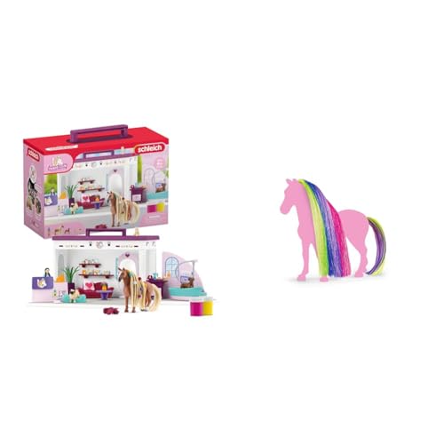 SCHLEICH Horse Club 42614 Sofia's Beauties Tiere Beautysalon & 42654 Haare Beauty Horses Rainbow, ab 4 Jahren, Horse Club Sofia's Beauties - Spiel-Zubehör, 2 Teile von SCHLEICH