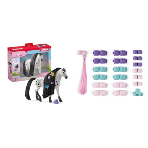 SCHLEICH Horse Club 42622 Sofia's Beauties Knabstrupper Hengst Styling Set & 42589 Haar Accessoires, für Kinder ab 4+ Jahren, Horse Club Sofia's Beauties - Zubehör von SCHLEICH