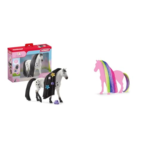 SCHLEICH Horse Club 42622 Sofia's Beauties Knabstrupper Hengst Styling Set & 42654 Haare Beauty Horses Rainbow, ab 4 Jahren, Horse Club Sofia's Beauties - Spiel-Zubehör, 2 Teile von SCHLEICH