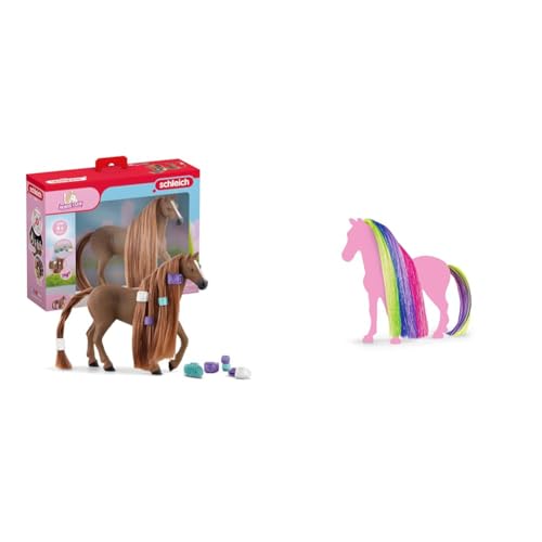 SCHLEICH Horse Club Sofia's Beauties 42582 Englisch Vollblut Stute Spielset & 42654 Haare Beauty Horses Rainbow, ab 4 Jahren, Horse Club Sofia's Beauties - Spiel-Zubehör, 2 Teile von SCHLEICH