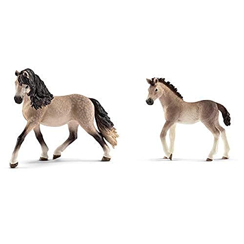 Schleich 13793 - Spielzeugfigur - Andalusier Stute & 13822 - Andalusier Fohlen von SCHLEICH