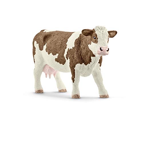 schleich 13801 Fleckvieh-Kuh, für Kinder ab 3+ Jahren, FARM WORLD - Spielfigur von SCHLEICH