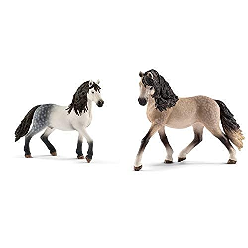 Schleich 13821 - Andalusier Hengst & 13793 - Spielzeugfigur - Andalusier Stute von SCHLEICH