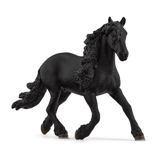 schleich 13975 Friese Hengst, ab 5 Jahren, HORSE CLUB - Spielfigur, 5 x 16 x 11 cm, Schwarz von SCHLEICH