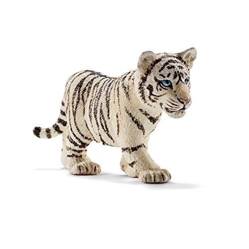 schleich 14732 Tigerjunges weiß, für Kinder ab 3+ Jahren, WILD LIFE - Spielfigur, Weiss/Opulenter Garten von SCHLEICH