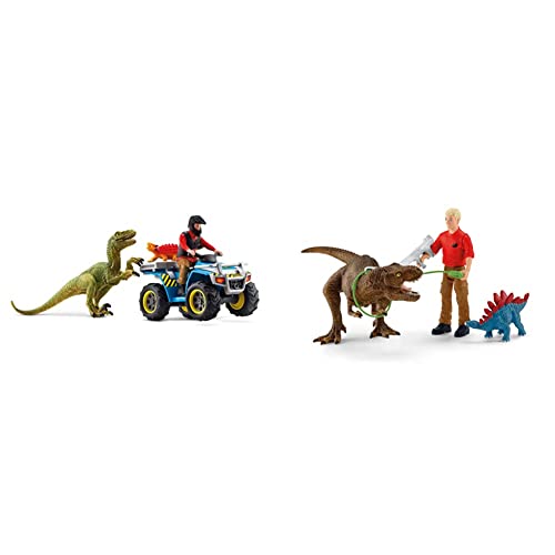 Schleich 41466 Dinosaurs Spielset - Flucht auf Quad vor Velociraptor, Spielzeug ab 5 Jahren & 41465 Dinosaurs Spielset - Tyrannosaurus Rex Angriff, Spielzeug ab 5 Jahren Schleich 41466 Dinosaurs Spielset - Flucht auf Quad vor Velociraptor, Spielzeug ab 5 Jahren & 41465 Dinosaurs Spielset - Tyrannosaurus Rex Angriff, Spielzeug ab 5 Jahren von SCHLEICH