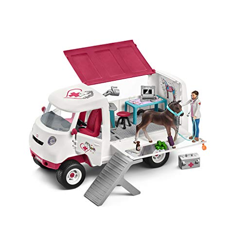 Schleich Horse Club Mobile Veterinarian Clinic Playset for Kids Ages 5-12 with Vet & Horse Toys, 28.96 x 16.51 x 23.11 cm; 110 Grams von SCHLEICH