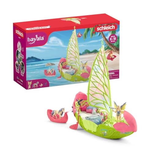 schleich 42444 BAYALA Seras magisches Blütenboot, 40 Teile Spielset mit Einhorn Figur, Elfe und Schatzkiste, Spielzeug für Kinder ab 5 Jahren von SCHLEICH