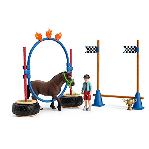 schleich 42482 Pony Agility Rennen, ab 3 Jahren, FARM WORLD - Spielset, 22 Teile von SCHLEICH